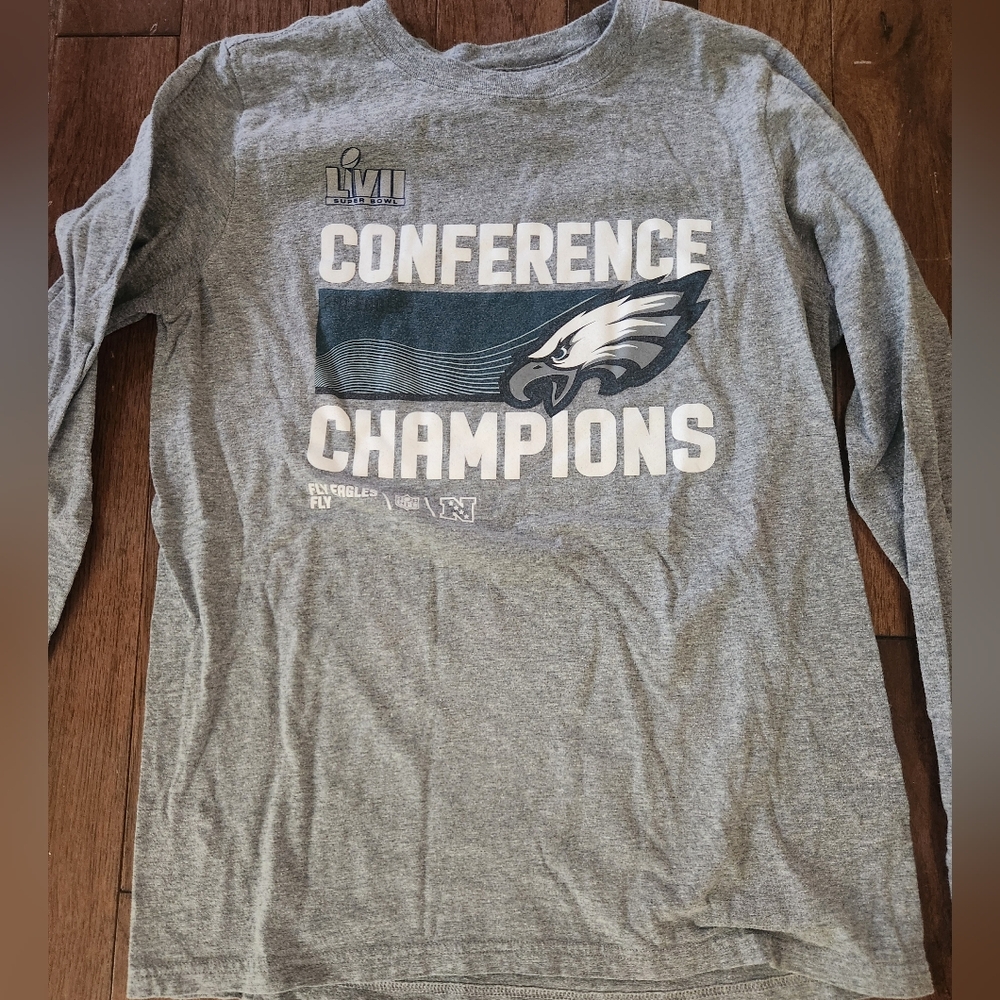 Philadelphia EAGLES Conference Champions Long Sleeve Shirt Kids L Superbowl LVII